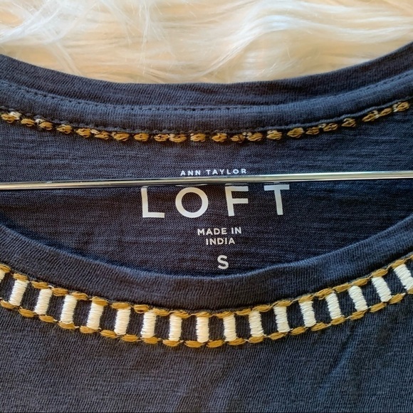 LOFT Short Sleeve Top with Embroidered & Fringe - Picture 8 of 9